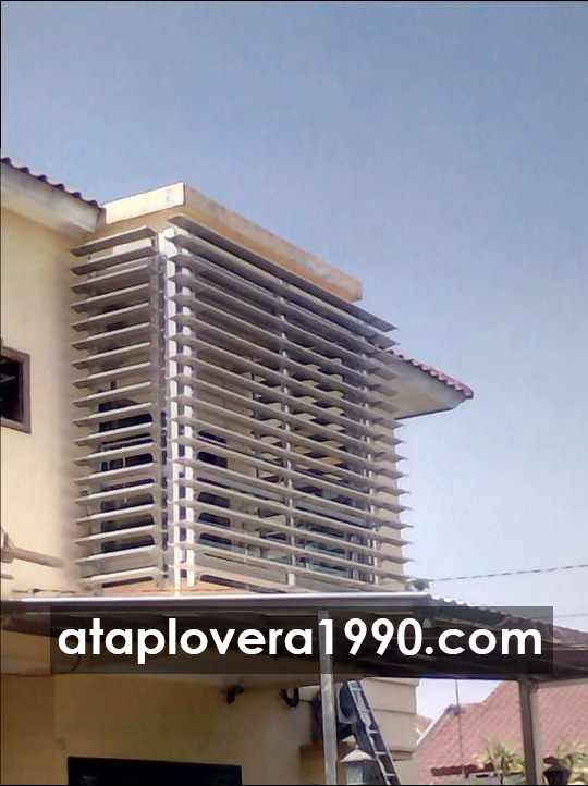 Detail pemasangan Lovera Vertikal Sun Shading